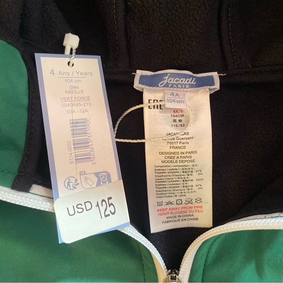 ✨SOLD✨NWT Jacadi Paris Kids Hooded Zip Up Jacket - Picture 2 of 5